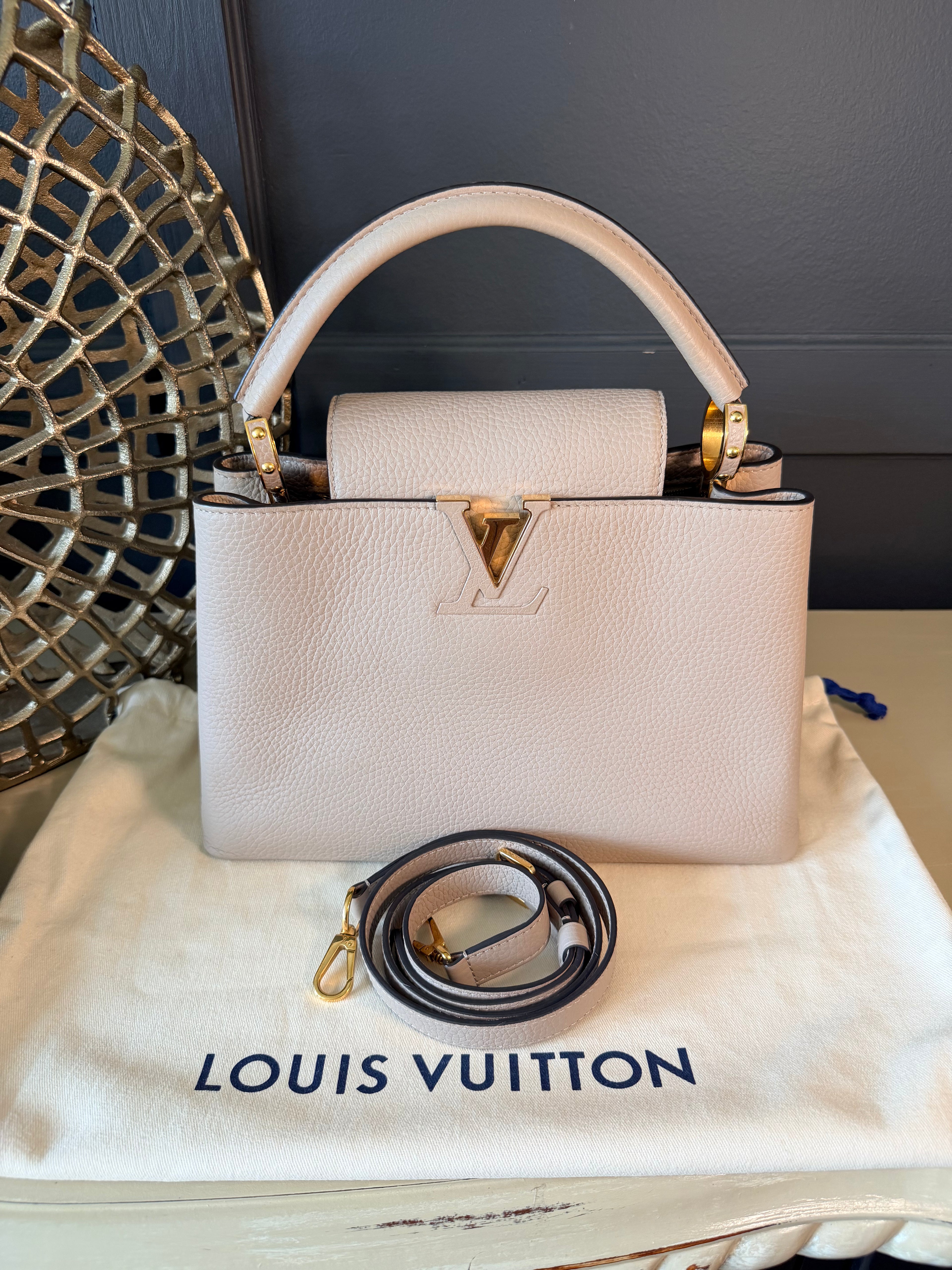 Louis Vuitton Capucines | Grey Taurillon Leather with Gold Hardware