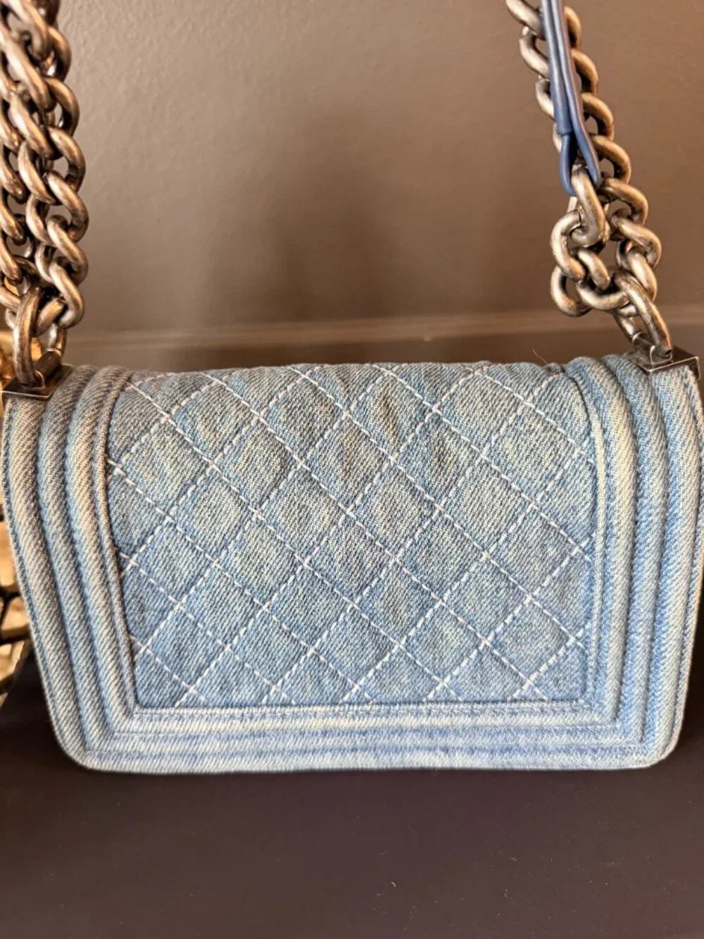 Chanel Small Boy Flap Denim | Blue with Ruthenium Hardware — photo 6