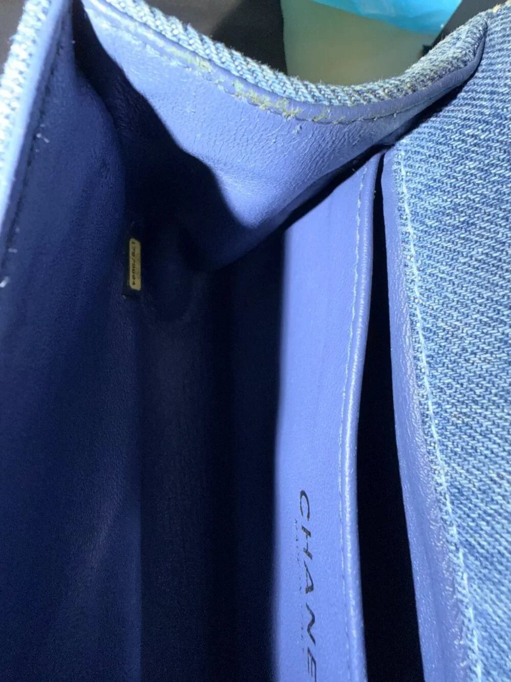 Chanel Small Boy Flap Denim | Blue with Ruthenium Hardware — photo 10
