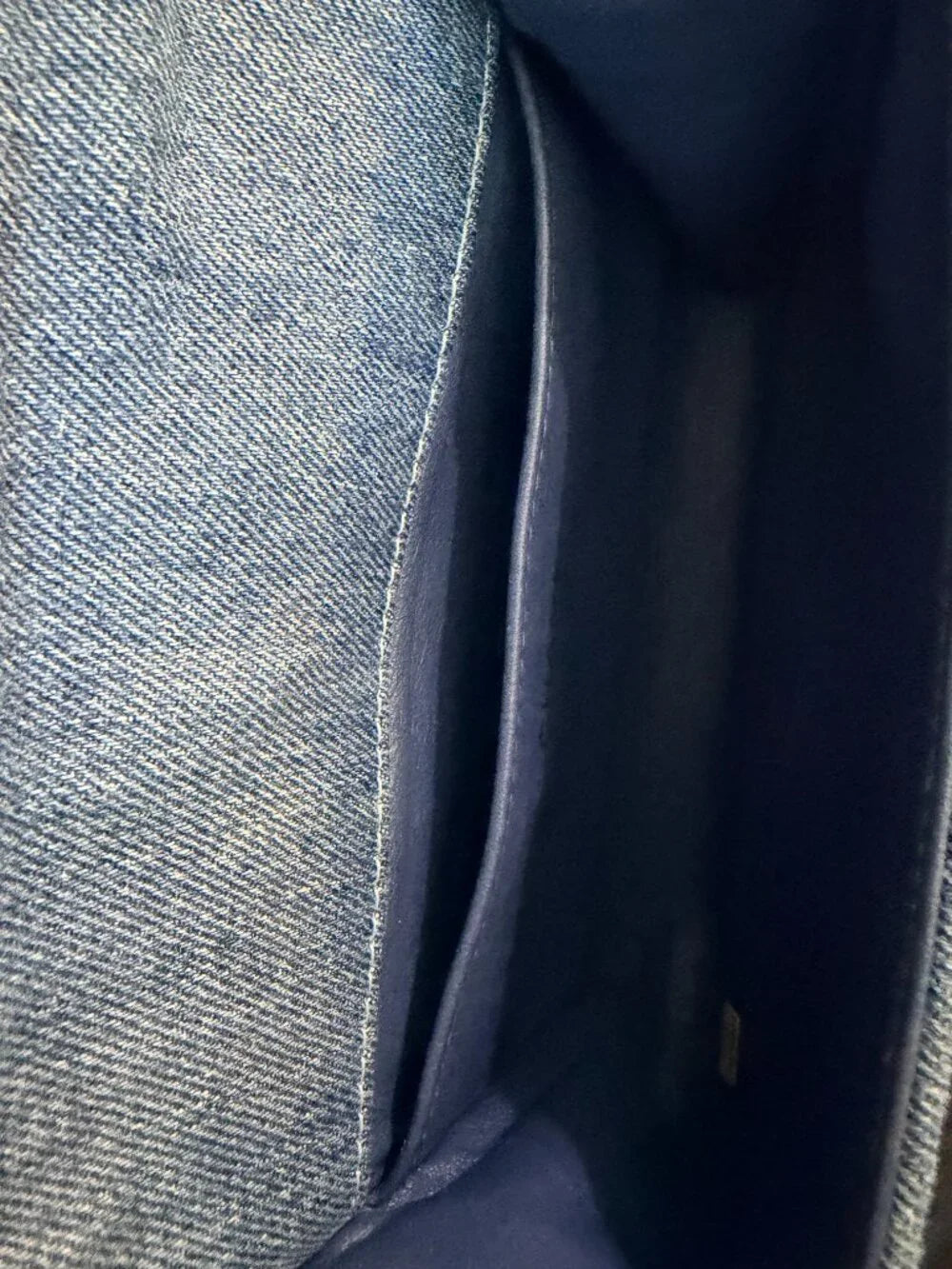 Chanel Small Boy Flap Denim | Blue with Ruthenium Hardware — photo 13