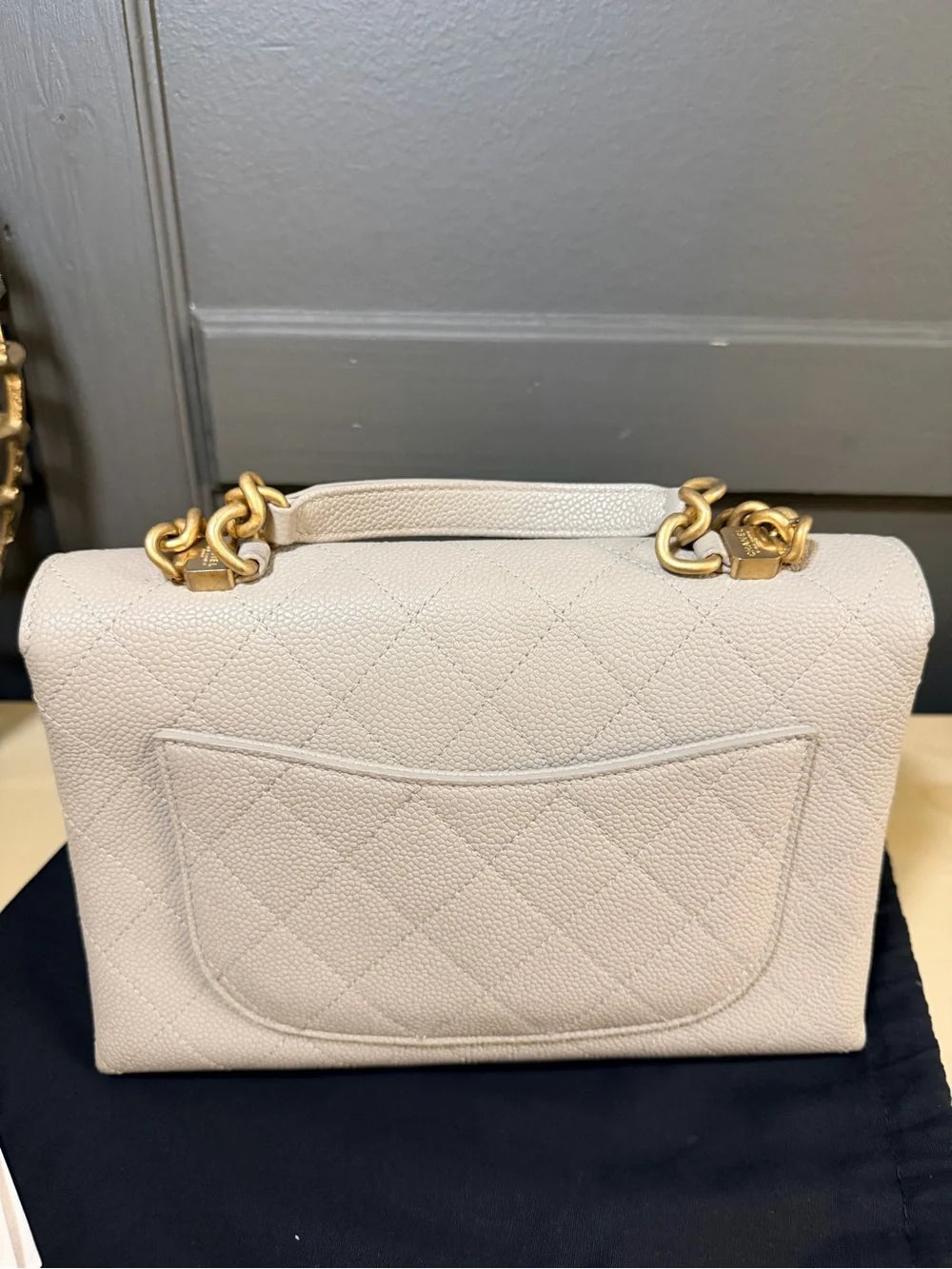 Chanel Chic Affinity Flap Bag AS0305 – Grey Caviar Leather | Aged Gold — photo 11