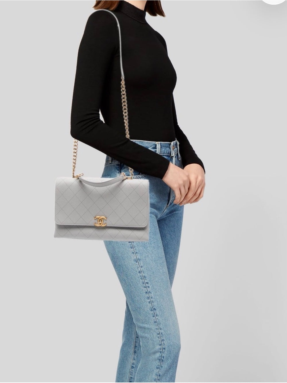 Chanel Chic Affinity Flap Bag AS0305 – Grey Caviar Leather | Aged Gold — photo 16