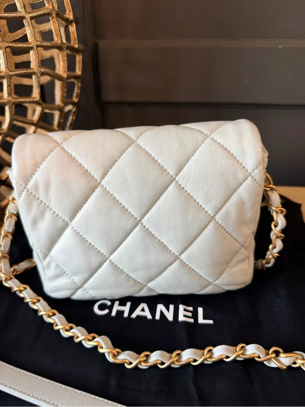 Chanel 22S Coco Love Mini Flap | Baby Blue Lambskin & Plexiglass — photo 4