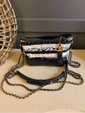 Chanel Gabrielle Small Hobo | Black & White Sequin Stripe — photo 1