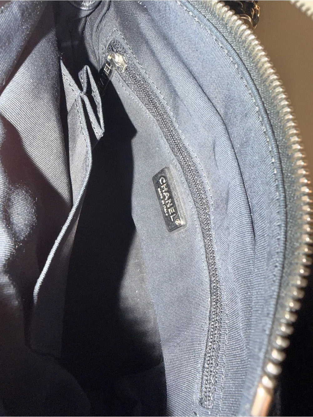 Chanel Gabrielle Small Hobo | Black & White Sequin Stripe — photo 11