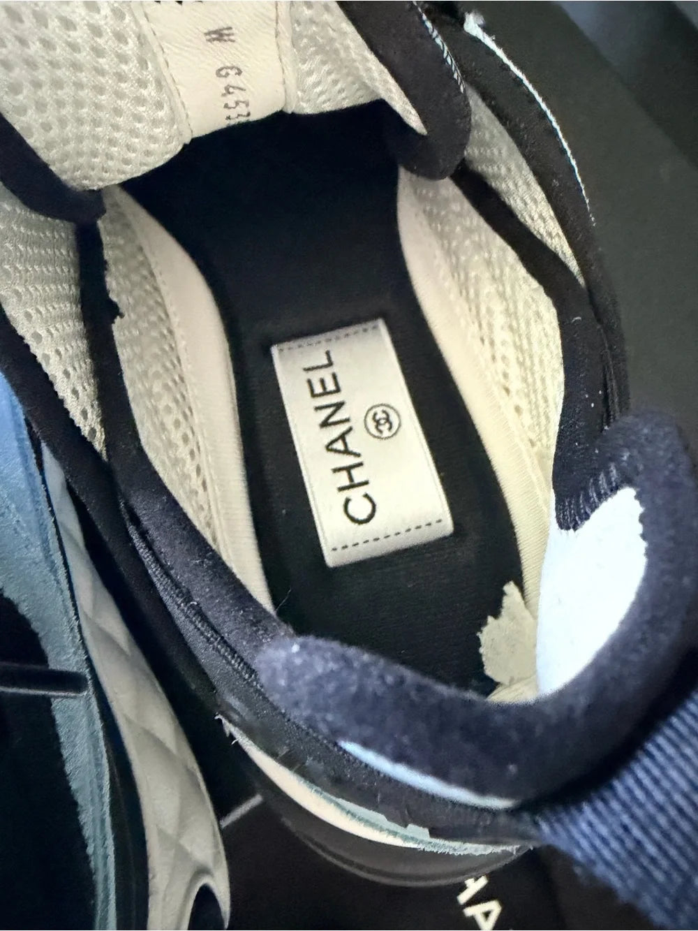 Chanel Light Blue Suede Calfskin Sneakers | EU 39 | New in Box — photo 5