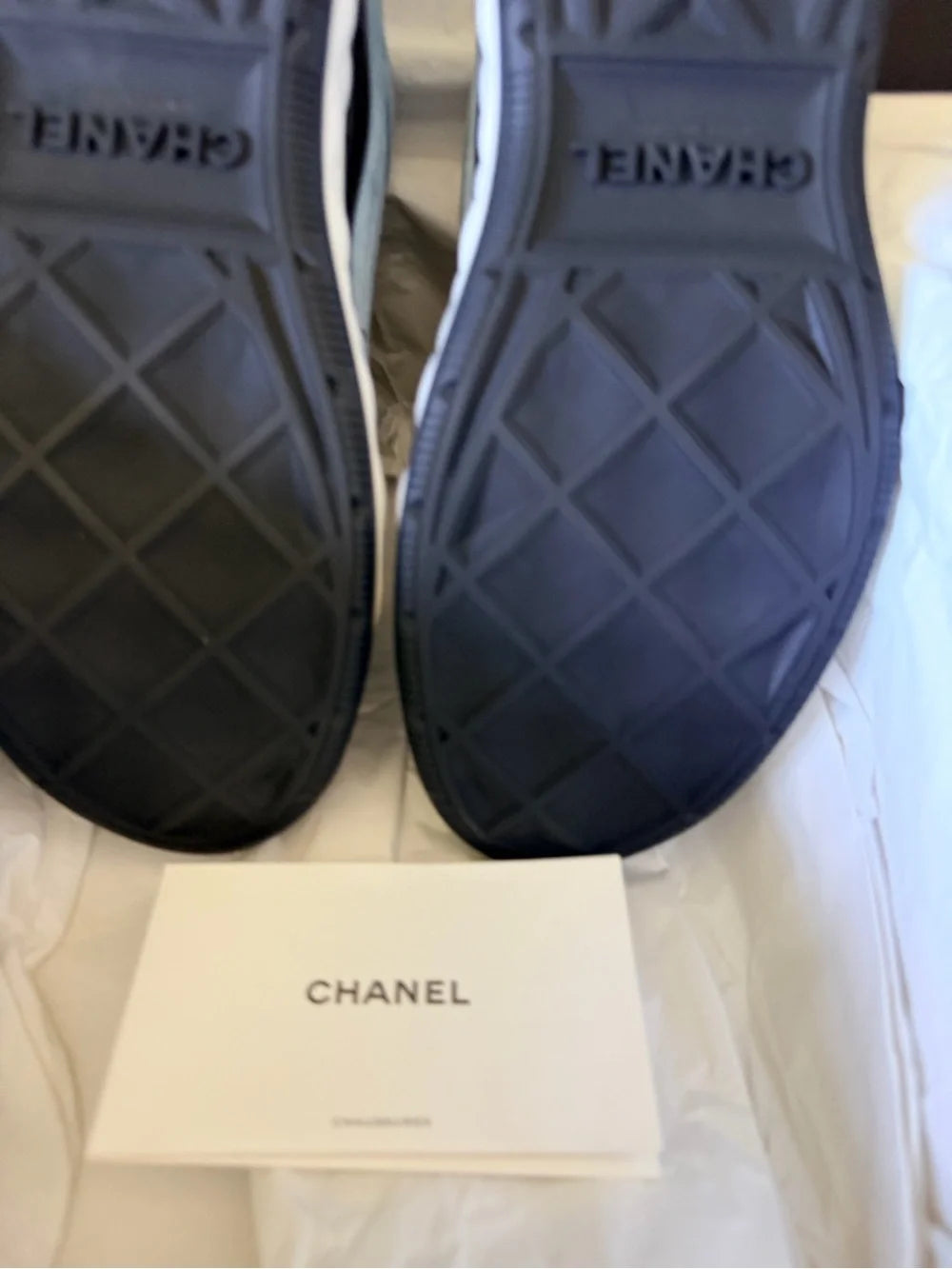 Chanel Light Blue Suede Calfskin Sneakers | EU 39 | New in Box — photo 8