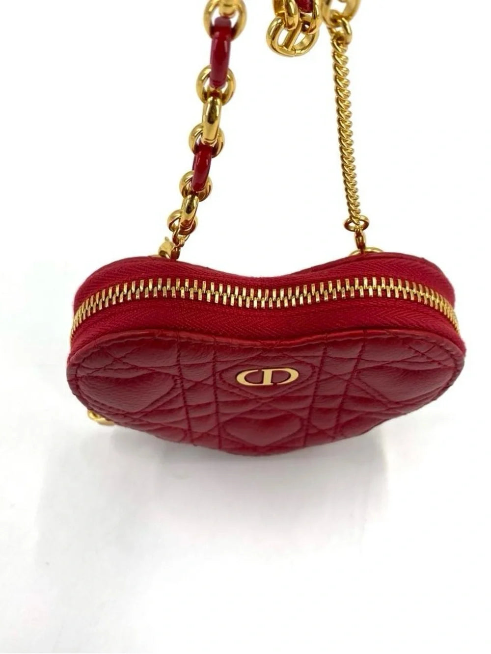 Dior Dioramour Caro Heart Pouch with Chain | Red Leather — photo 5