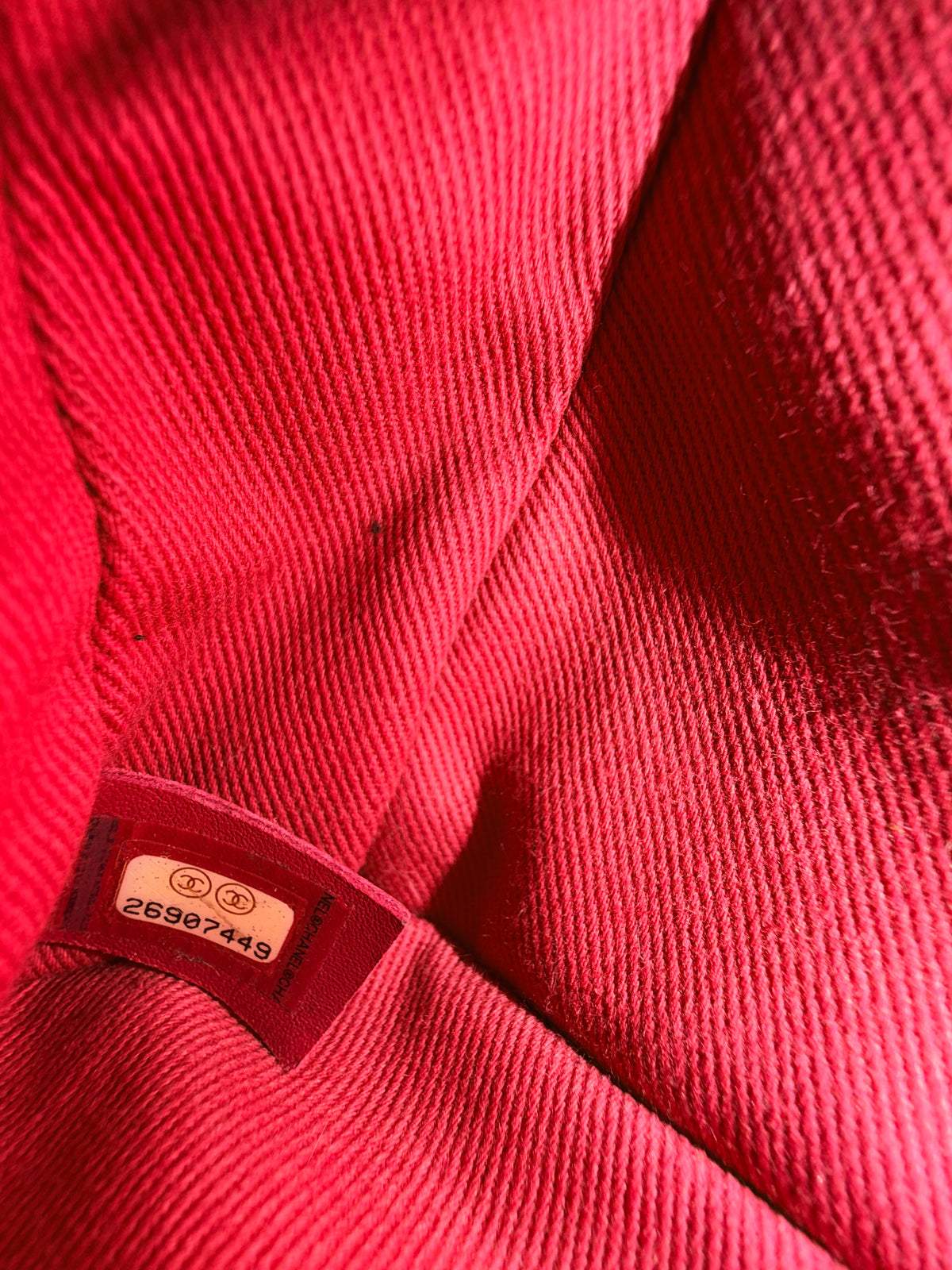 Chanel red chevron Coco Handle – 26-series serial sticker