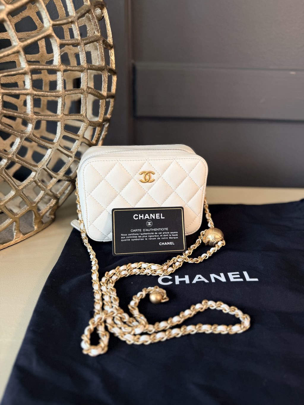 Chanel white Pearl Crush camera bag — IMG_1727
