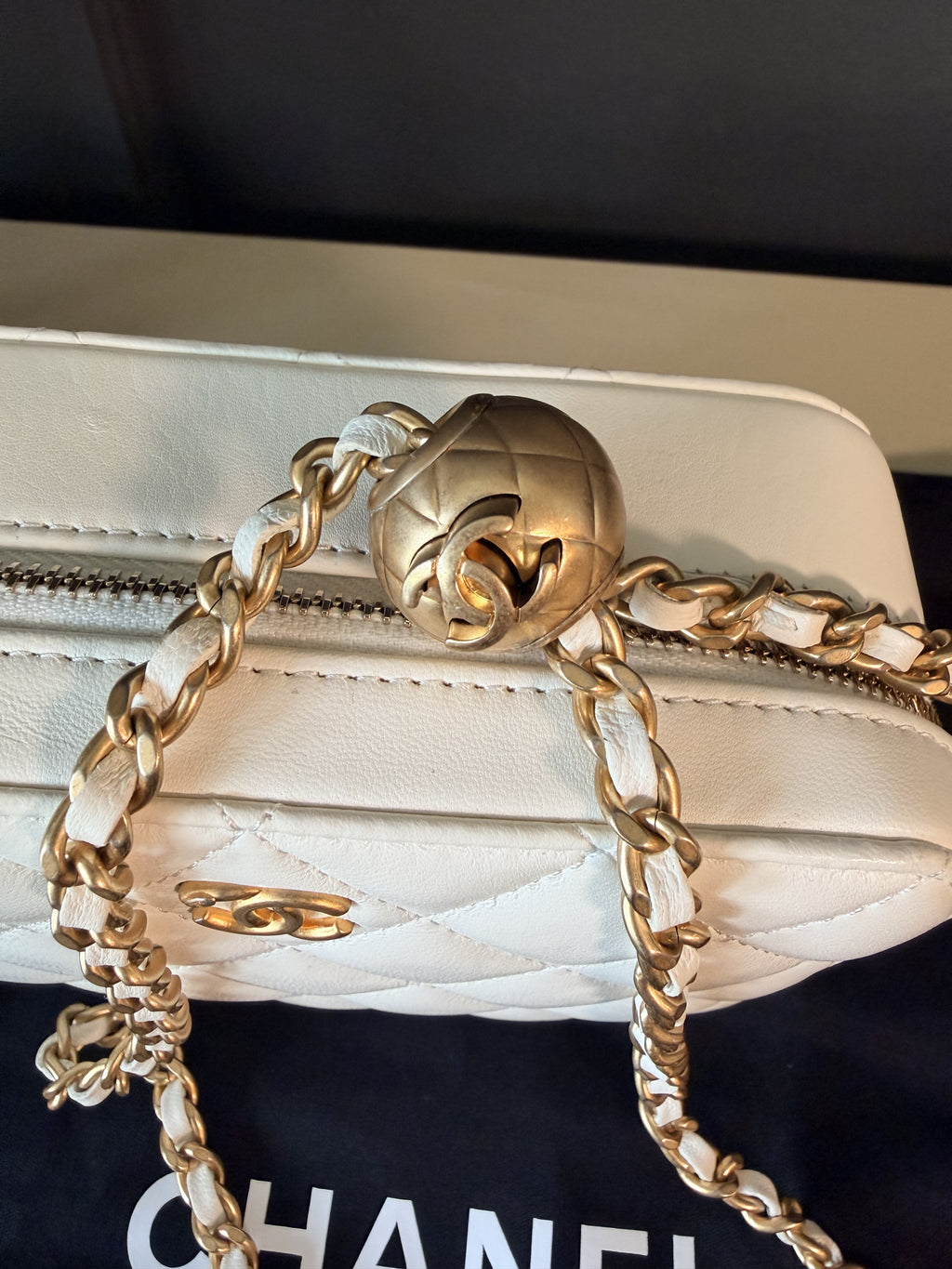 Chanel white Pearl Crush camera bag — IMG_1731