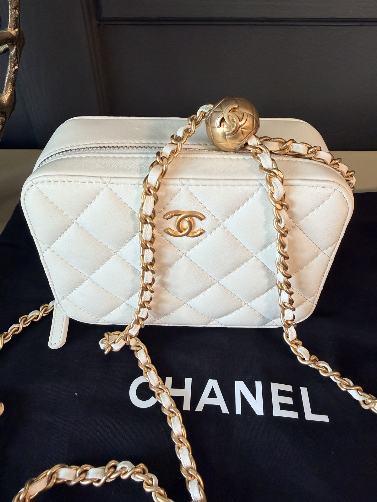 Chanel white Pearl Crush camera bag — IMG_1732