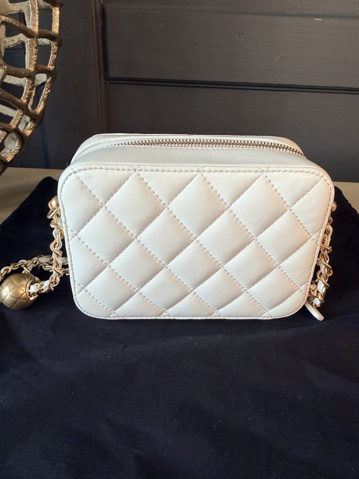 Chanel white Pearl Crush camera bag — IMG_1737