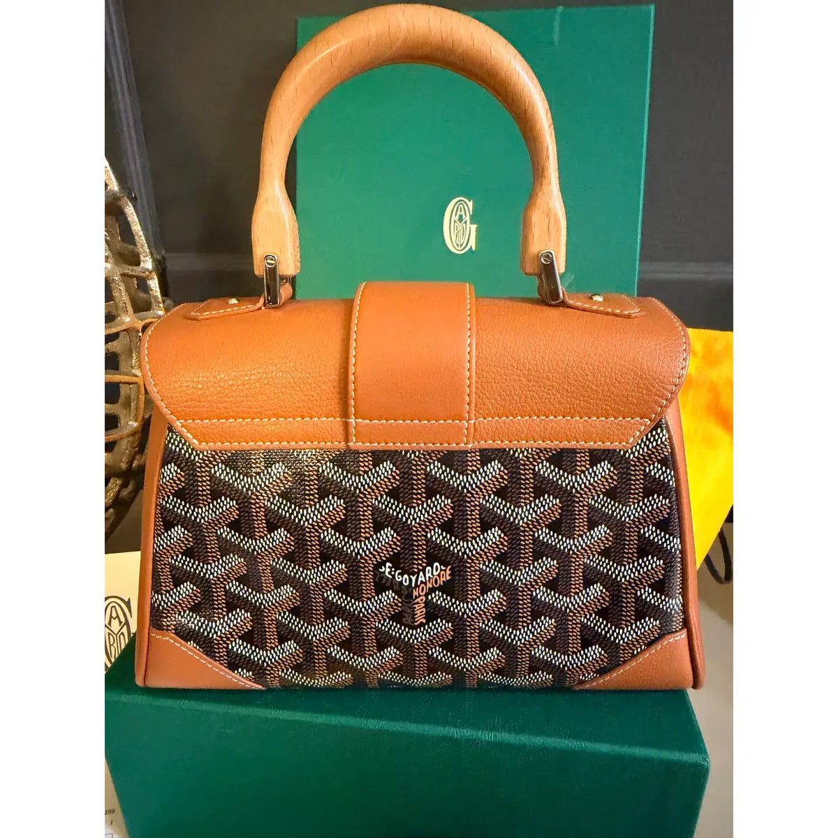 Goyard Saïgon Mini Souple | Black & Tan | Full Set — photo 5